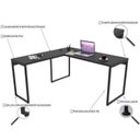 Ver imagem 7 de Conjunto 2 Peças com Mesa Escritório em L Industrial 150cm Kuadra e Cadeira de Diretor Santiago Preto Ônix