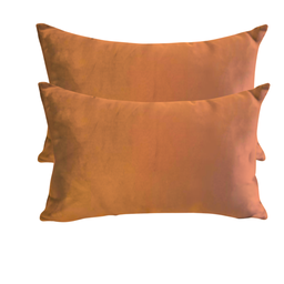 Kit 2 Capa Almofada Veludo Lisa 30x50 Ziper - Cobre - 1