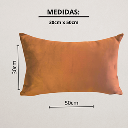Kit 2 Capa Almofada Veludo Lisa 30x50 Ziper - Cobre - 2