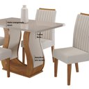 Ver mais imagens de Conjunto Mesa de Jantar Retangular Amore 120x80cm com Vidro e 4 Cadeiras Yescasa Bege/Mel/Off White/Marfim