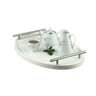 Bandeja Cantinho Café Decorativa da Manhã Escritório 46x26:branco/aço Escovado - 6