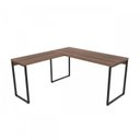 Ver imagem 4 de Conjunto 2 Peças com Mesa Escritório em L Industrial 150cm Kuadra e Cadeira de Diretor Santiago Marrom