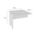 Ver imagem 3 de Mesa Auxiliar Lateral para Escrivaninha Plataforma Dupla com Painel Smart 120cm MDF Yescasa Branco