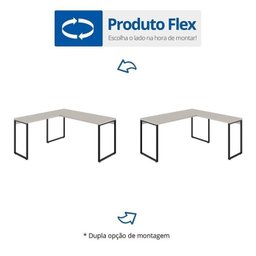 Kit 2 Peças com Mesa Escritório em L Industrial 150cm Kuadra e Cadeira de Escritório Diretor Santiago - 8