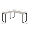 Ver imagem 5 de Conjunto 2 Peças com Mesa Escritório em L Industrial 150cm Kuadra e Cadeira de Diretor Santiago Bege Branco
