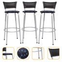 Ver imagem 1 de Kit 3 Banquetas Alta Banco para Balcão Junco Preto Àrea Gourmet Ilha Bancada bares Churrasqueira