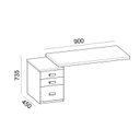 Ver imagem 2 de Mesa Auxiliar para Escritório com Gaveteiro Pedestal e 1 Gavetapara Pastas Design 3 Gavetas 90cm Ameixa e Preto Chess Marrom