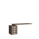 Ver imagem 1 de Mesa Auxiliar para Escritório com Gaveteiro Pedestal e 1 Gavetapara Pastas Design 3 Gavetas 90cm Ameixa e Preto Chess Marrom