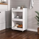 Ver imagem 1 de Carrinho de Chão Gabinete Lume Armário Multiuso Organizador Banheiro com Rodízios Nicho