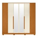 Ver imagem 3 de Guarda Roupa Casal 06 Portas com Espelho Deville Marrom/Cinamomo/Off White