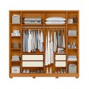 Ver imagem 4 de Guarda Roupa Casal 06 Portas com Espelho Deville Marrom/Cinamomo/Off White