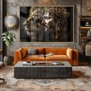 Ver imagem 1 de Quadro Decorativo Leão de Judá Jesus Cristo Sala Quarto Casa Escritório