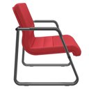 Ver imagem 2 de Cadeira de Escritório Recepção com Braço Fixa Preta Lev P03 Crepe Vermelho - Lyam Decor