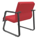 Ver imagem 5 de Cadeira de Escritório Recepção com Braço Fixa Preta Lev P03 Crepe Vermelho - Lyam Decor