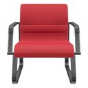 Ver imagem 1 de Cadeira de Escritório Recepção com Braço Fixa Preta Lev P03 Crepe Vermelho - Lyam Decor