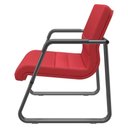 Ver imagem 4 de Cadeira de Escritório Recepção com Braço Fixa Preta Lev P03 Crepe Vermelho - Lyam Decor