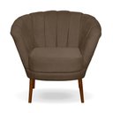 Ver imagem 1 de Poltrona Cadeira Pétala Flor Decorativa Suede Marrom