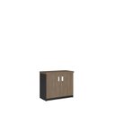 Ver imagem 1 de Balcão para Escritório 2 Portas Design Moderno Marrom/Ameixa/Preto