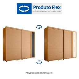 Guarda Roupa Casal 02 Portas Deslizantes Acácia - 6