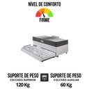 Ver imagem 7 de Bicama Box Baú Solteiro 88x188 Courino Linho Branco com Colchão Dual Firm Ecoflex