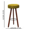 Kit 4 Banquetas Altas Redondas Pés Madeira Palito Londres:amarelo - 3