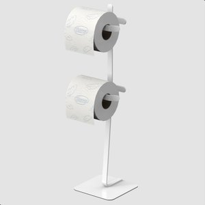 Porta Papel Higiênico de Chão Duplo Suporte para Papel Oslo:branco