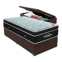 Ver imagem 1 de Cama Box Baú Solteiro Marrom e Colchão Elegant Superpocket Molas Ensacadas Ortobom