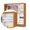 Ver imagem 6 de Guarda-Roupa Casal com Espelhos 3 Portas de Correr e 3 Gavetas 179cm Multimóveis CR35565 Madeirado