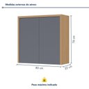 Ver imagem 3 de Armário Aéreo 80cm 2 Portas Condessa Cinza/Carvalho/Titânio