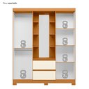 Ver imagem 6 de Guarda Roupa Capelinha Casal 04 Portas Olímpia Off White/Cinamomo
