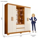 Ver imagem 3 de Guarda Roupa Capelinha Casal 04 Portas Olímpia Off White/Cinamomo