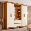 Ver imagem 1 de Guarda Roupa Capelinha Casal 04 Portas Olímpia Off White/Cinamomo