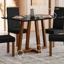 Ver imagem 3 de Mesa de Jantar Livia Largha com Vidro – Madeira/mdf, Âmbar/preto – Sonetto