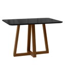 Ver imagem 1 de Mesa de Jantar Livia Largha com Vidro – Madeira/mdf, Âmbar/preto – Sonetto