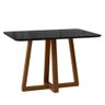 Mesa de Jantar Livia Largha com Vidro – Madeira/mdf, Âmbar/preto – Sonetto - 1