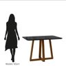 Mesa de Jantar Livia Largha com Vidro – Madeira/mdf, Âmbar/preto – Sonetto - 4