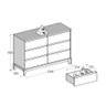 Cômoda 6 Gavetas MDF e Madeira Maciça Linha Prata  - 6