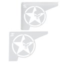Ver imagem 1 de Par Mãos Francesas Brancas Ornamentadas 20cm 4x4 Estrela Caveira Justiceiro Aço Jeep