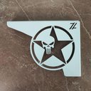 Ver imagem 5 de Par Mãos Francesas Brancas Ornamentadas 20cm 4x4 Estrela Caveira Justiceiro Aço Jeep