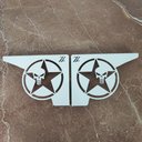 Ver imagem 3 de Par Mãos Francesas Brancas Ornamentadas 20cm 4x4 Estrela Caveira Justiceiro Aço Jeep