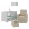 Berço 3 em 1 com Colchão Poltrona Puff e Armário Aéreo 2 Portas Multimóveis Mp4166 Branco/bege - 2