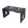 Comedouro Elevado Duplo Cão Porte G Preto - 1