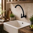 Ver imagem 2 de Torneira Cozinha Parede ABS Bica Alta 2060 B-75 Black - Higo