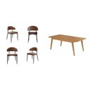 Ver imagem 2 de Conjunto Sala de Jantar Mesa Industrial 4 Cadeiras Madeira Maciça MDF Elegance Bless Yescasa Marrom/Whiskey