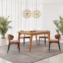 Ver imagem 1 de Conjunto Sala de Jantar Mesa Industrial 4 Cadeiras Madeira Maciça MDF Elegance Bless Yescasa Marrom/Whiskey