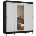 Ver imagem 3 de Guarda-Roupa Casal com Pés 3 Portas de Correr com Espelho Reno Madesa