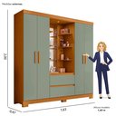 Ver imagem 3 de Guarda Roupa Capelinha Casal 04 Portas Olímpia Verde/Cinamomo/Sálvia
