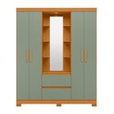 Ver imagem 2 de Guarda Roupa Capelinha Casal 04 Portas Olímpia Verde/Cinamomo/Sálvia