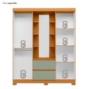 Ver imagem 6 de Guarda Roupa Capelinha Casal 04 Portas Olímpia Verde/Cinamomo/Sálvia