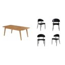 Ver imagem 2 de Conjunto Sala de Jantar Mesa Elegance com 4 Cadeiras Bless Marrom/Preto